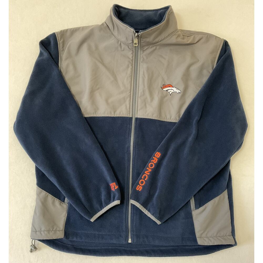 Men's Large NFL Denver Broncos Full Zip Fleect Sweatshirt Football